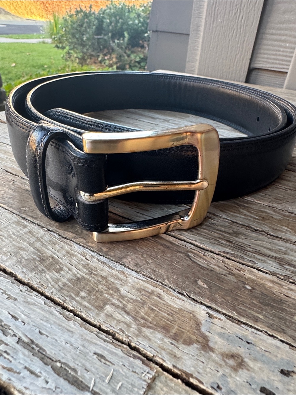 Bill Lavin Soft Collection Black Leather Belt Mens 40 Hand Made/Sewn Fine